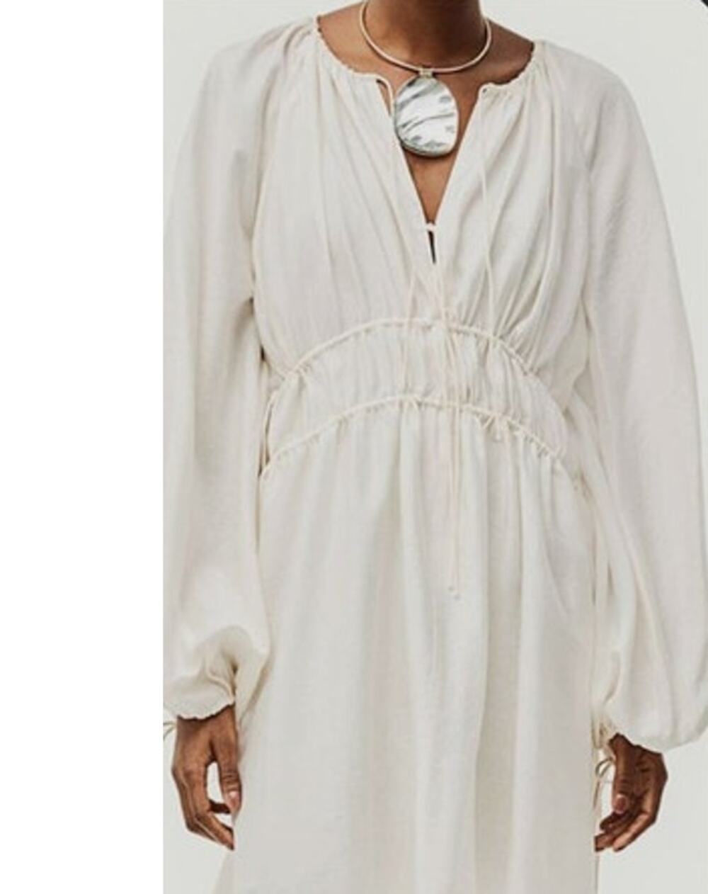 NWOT H&M Oversized Dainty Boho Tie-Detail Dress Size Small